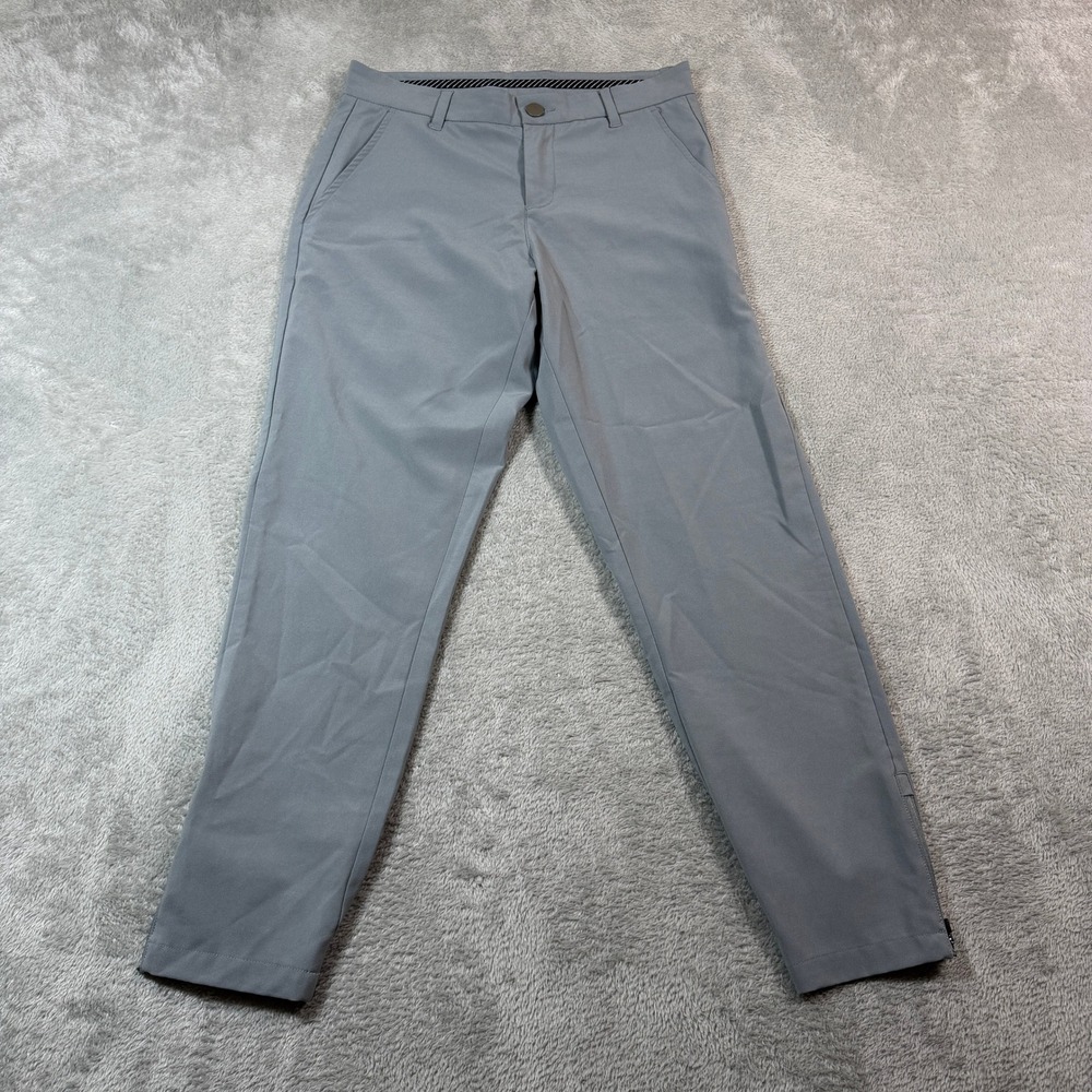 Primo Golf Pants Mens 28 Short Gray Ankle Zip Tapered Performance‎